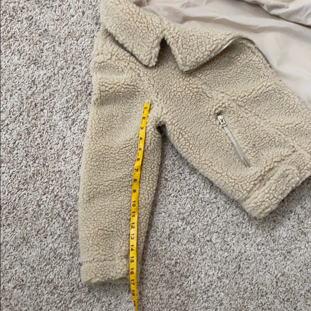 H&M Moto Teddy/Faux Shearling Jacket Size 8 - Picture 7 of 9